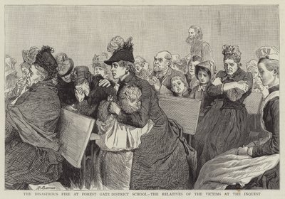 The Disastrous Fire at Forest Gate District School, the Relatives of the Victims at the Inquest by Robert Barnes